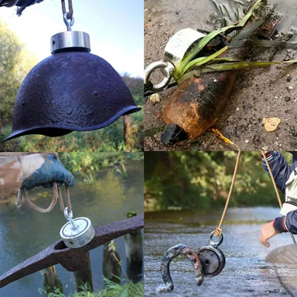 Fishing Magnet Kit 1300LBS Pull Force with Rope and Carabiner 7k