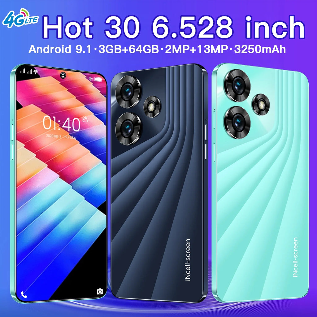 Unlocked Android Smartphone 4G Dual Sim 6.52" Black 8k