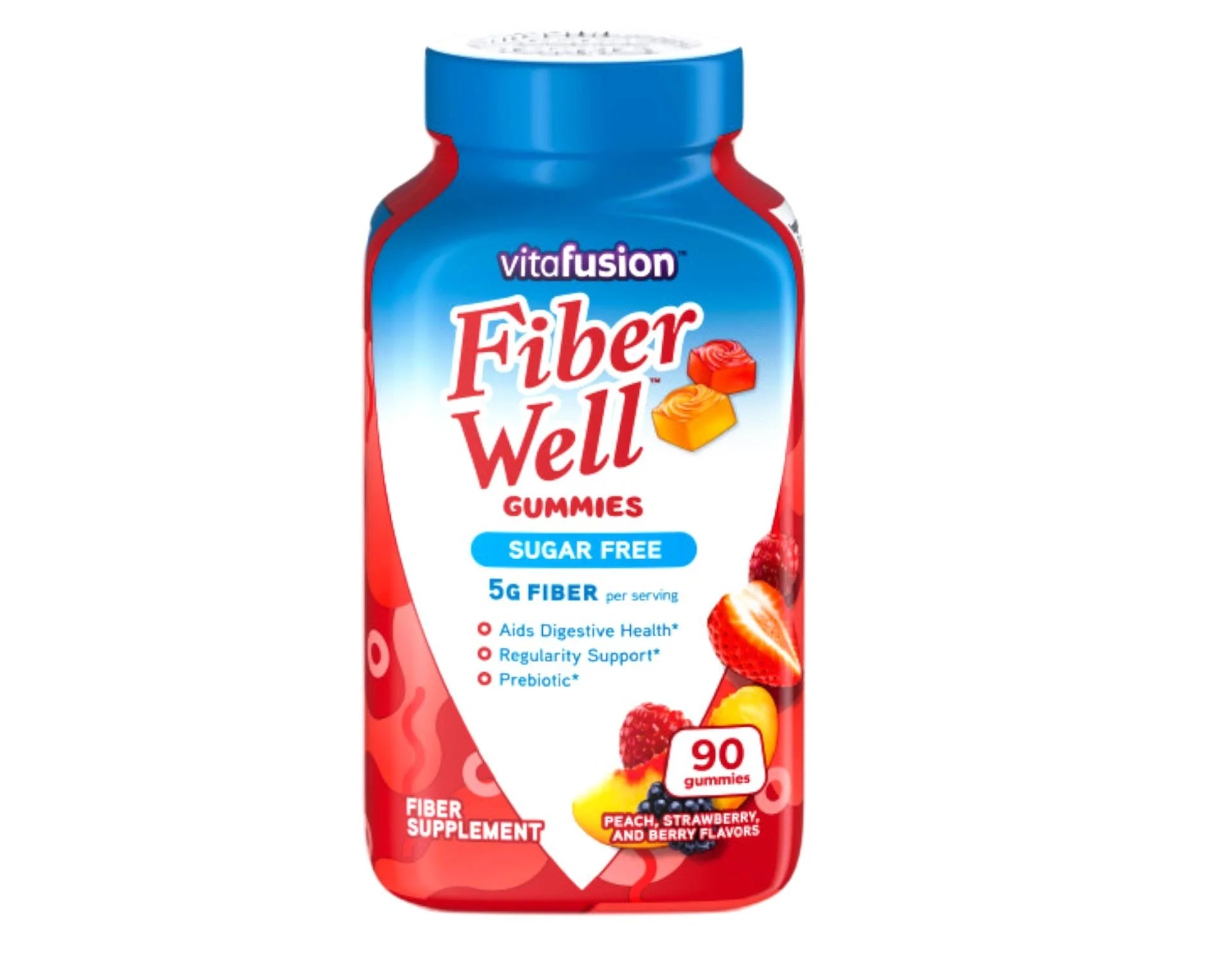 Vitafusion Fiber Well Gummies Fiber Supplement Peach, Strawberry and Blackberry Flavors 90 Each - Curated Treasures Market