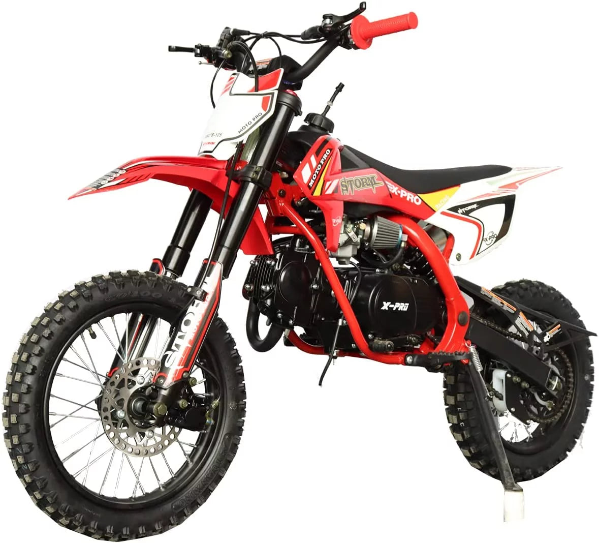 X-Pro Brand New 125cc Pit Dirt Bike, 4-Speed Manual Transmission Kick Start 14"/12" Tires