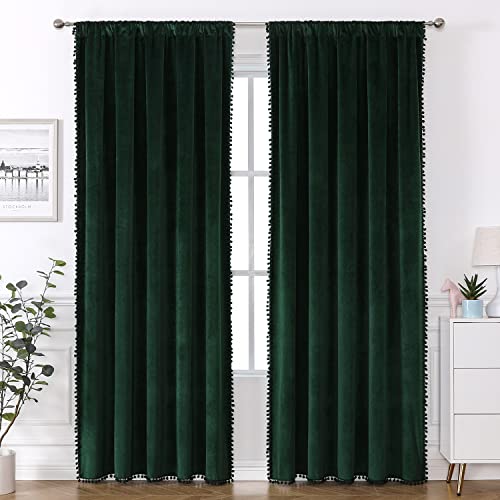 Blackout Velvet Curtains 52x96 Rod Pocket 2 Panels a7