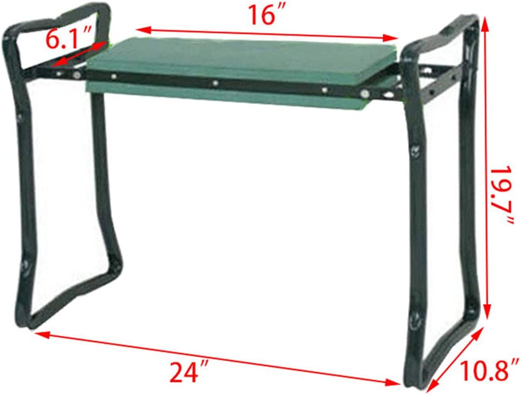 Garden Kneeler Seat Stool with Tool Bag Pouch K7m
