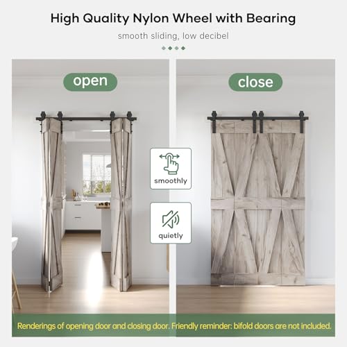 Bifold Sliding Barn Door Hardware Track Kit 4f