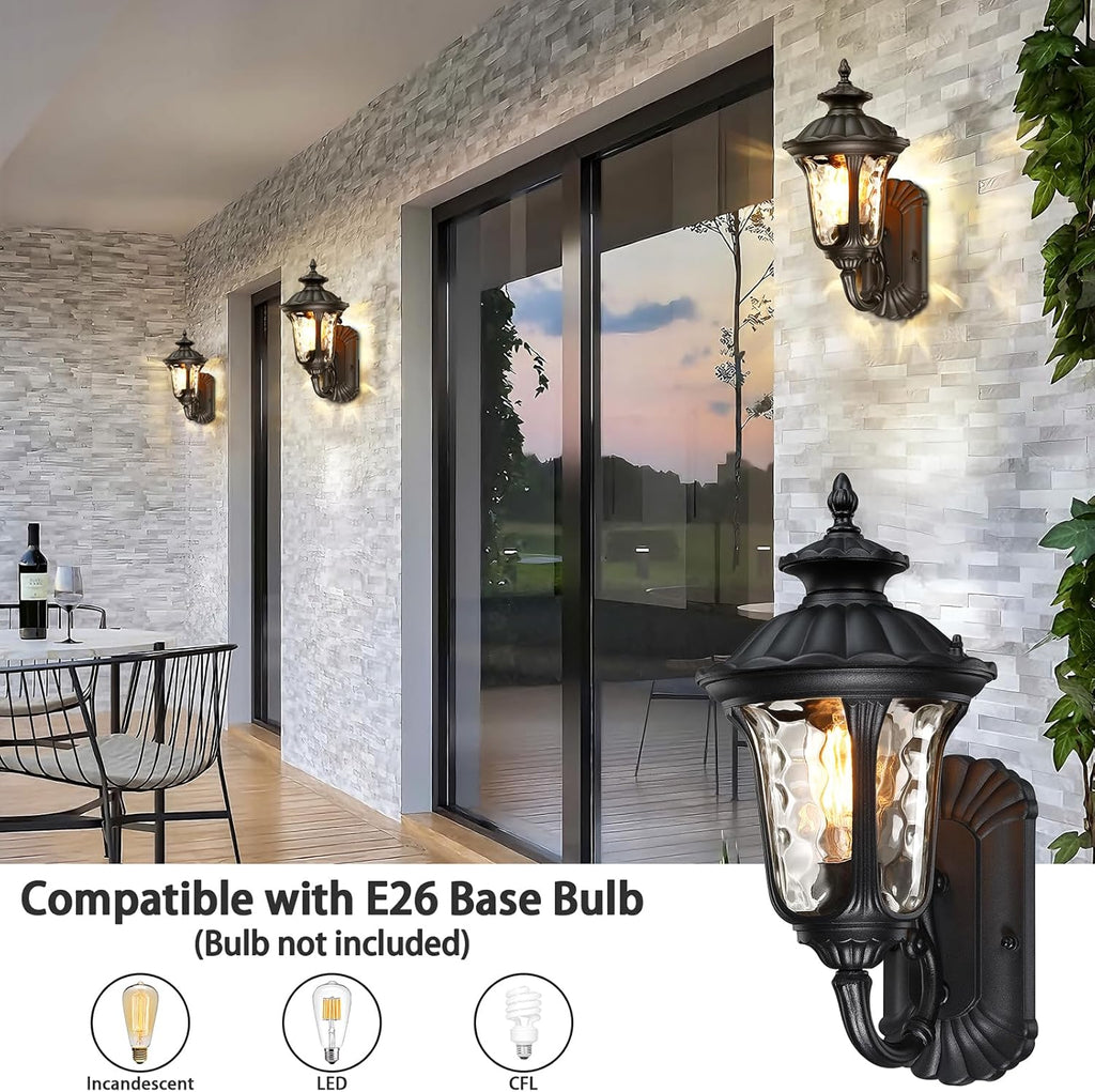 Outdoor Wall Light Fixture Waterproof Sconce Black a7