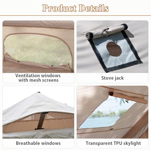 Inflatable Camping Tent 4 Season Waterproof Easy Setup a7