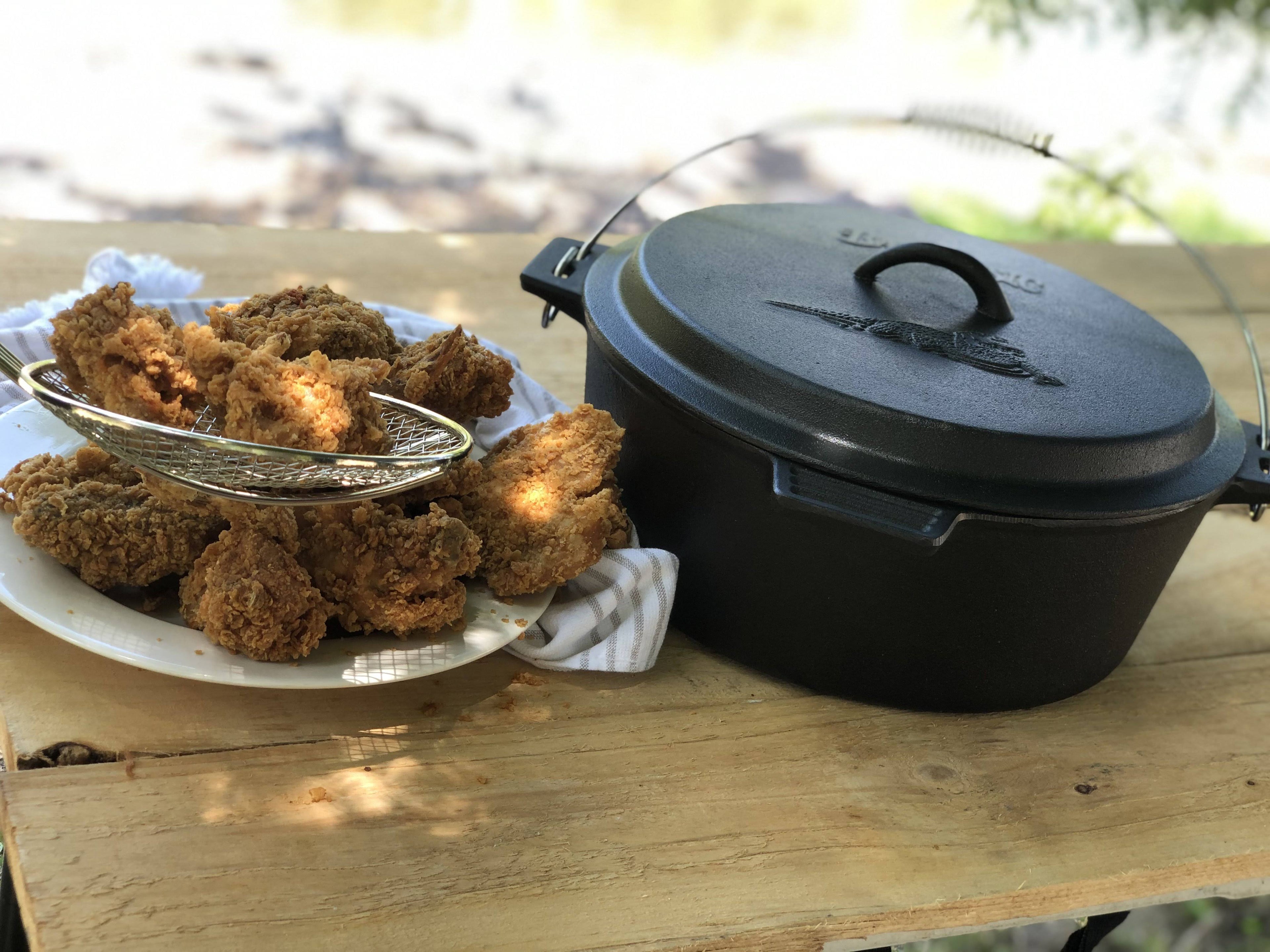Cast Iron Chicken Fryer with Dutch Oven Lid, 10 Quart k7