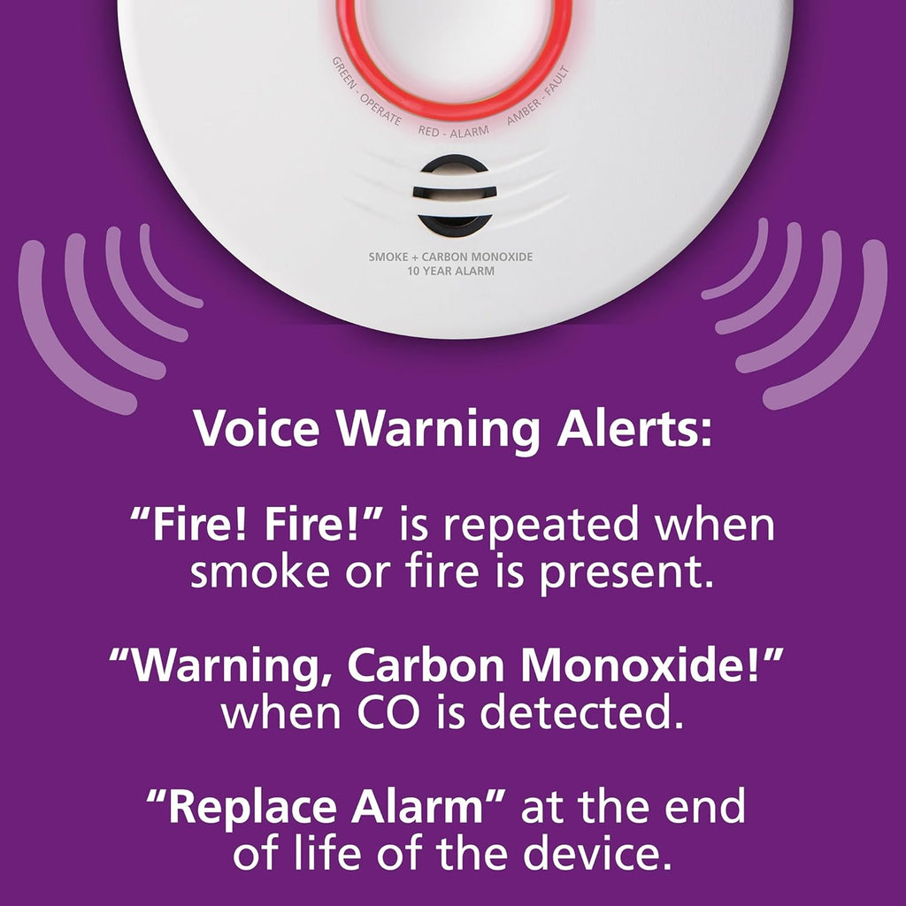 Smoke & CO Detector WiFi Hardwired 2 Pack 7k