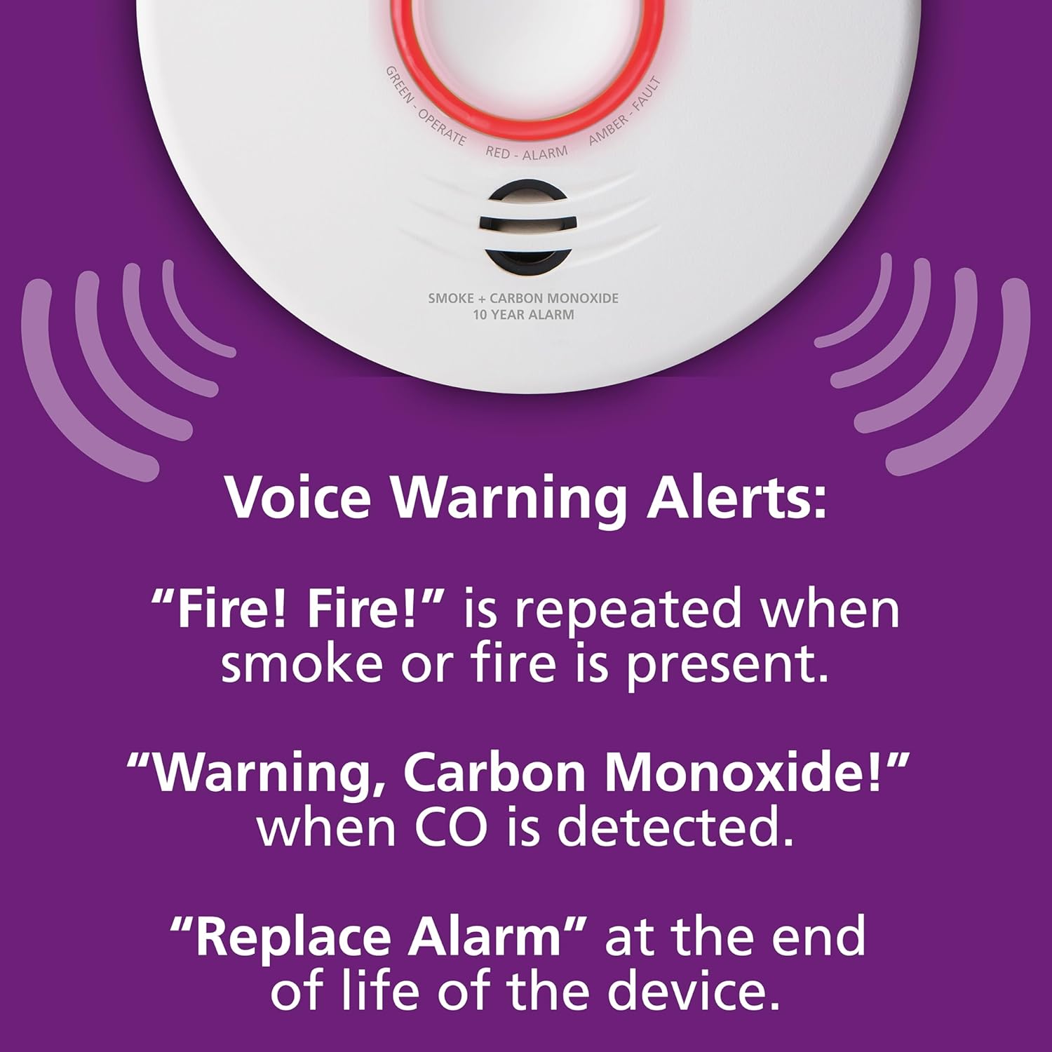 Smoke & CO Detector WiFi Hardwired 2 Pack 7k