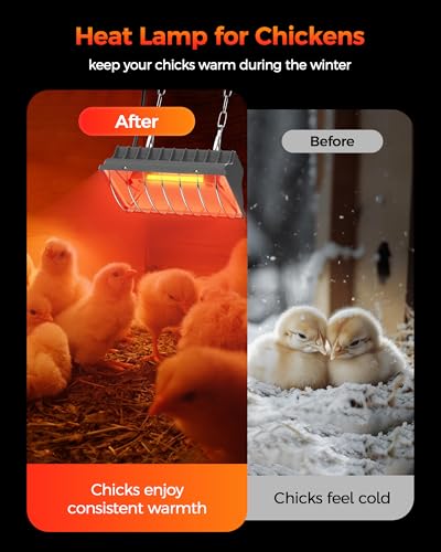 Heat Lamp for Chicken Coop, 250W Waterproof Infrared Heater a7