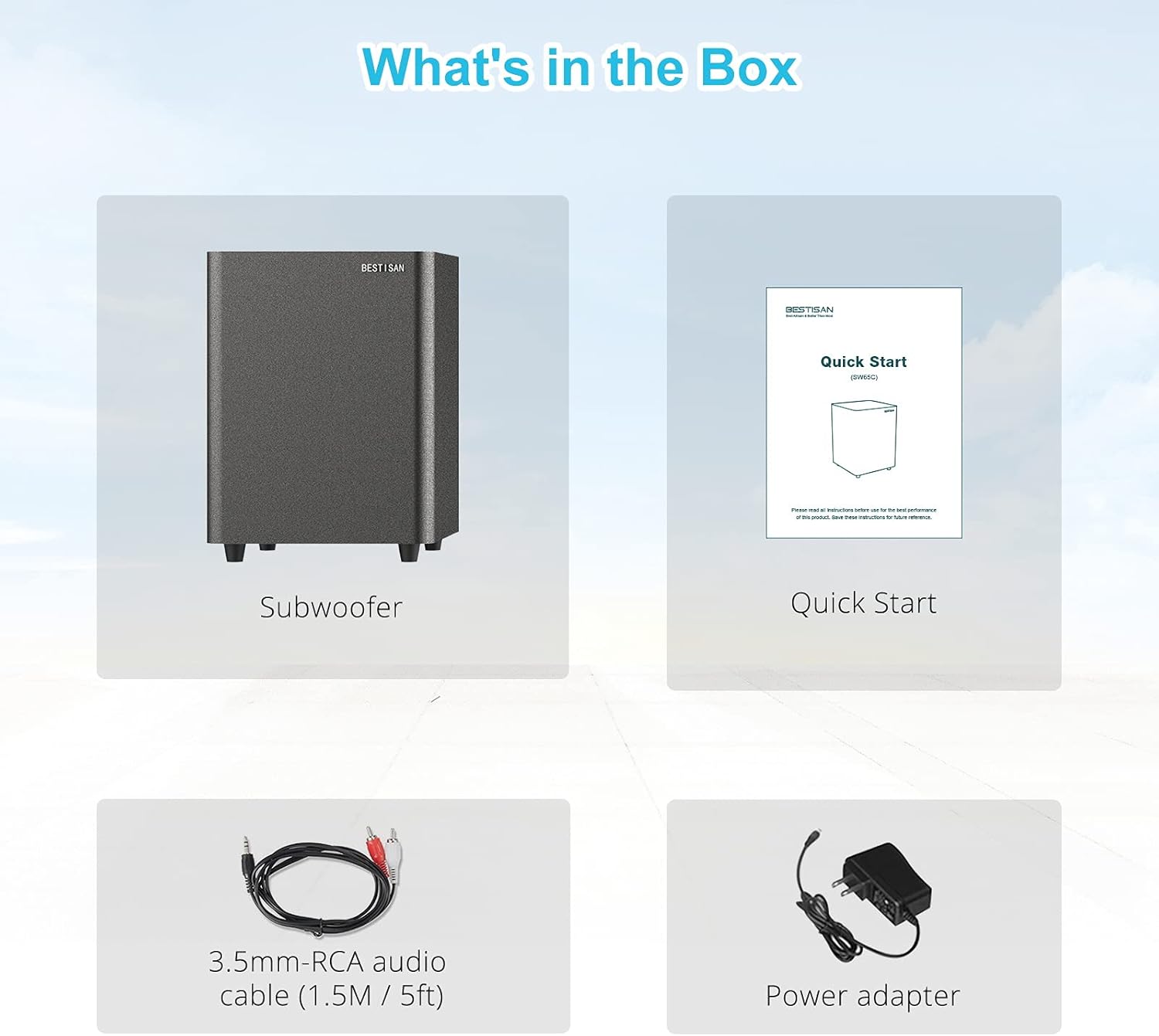 Powered Subwoofer for Home Theater, Deep Bass, Compact Size 7k