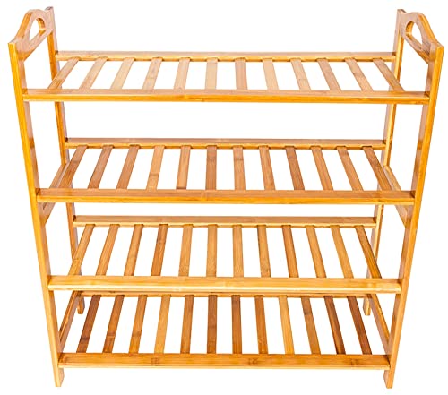 Bamboo Shoe Rack 4 Tier Espresso k7