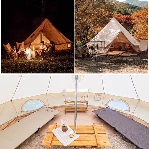 Canvas Bell Tent with Stove Jack, 4 Season Camping for 3-6 Person A7
