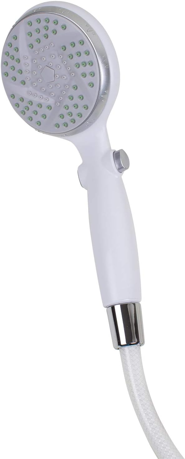 Carex Handheld Shower Head with Extra Long 84" Flexible Hose and Convenient Pause Function - Watersense Certified Handheld Shower Head with Hose with Oversized Spray Head - White