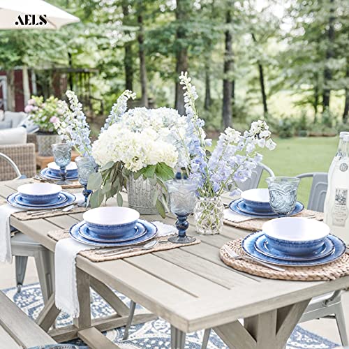 Melamine Dinnerware Set 12 Pcs Dishwasher Safe Sage Green k7