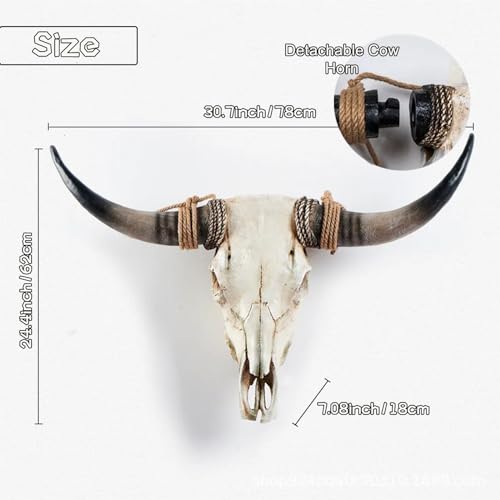Cow Skull Wall Decor Black 7k