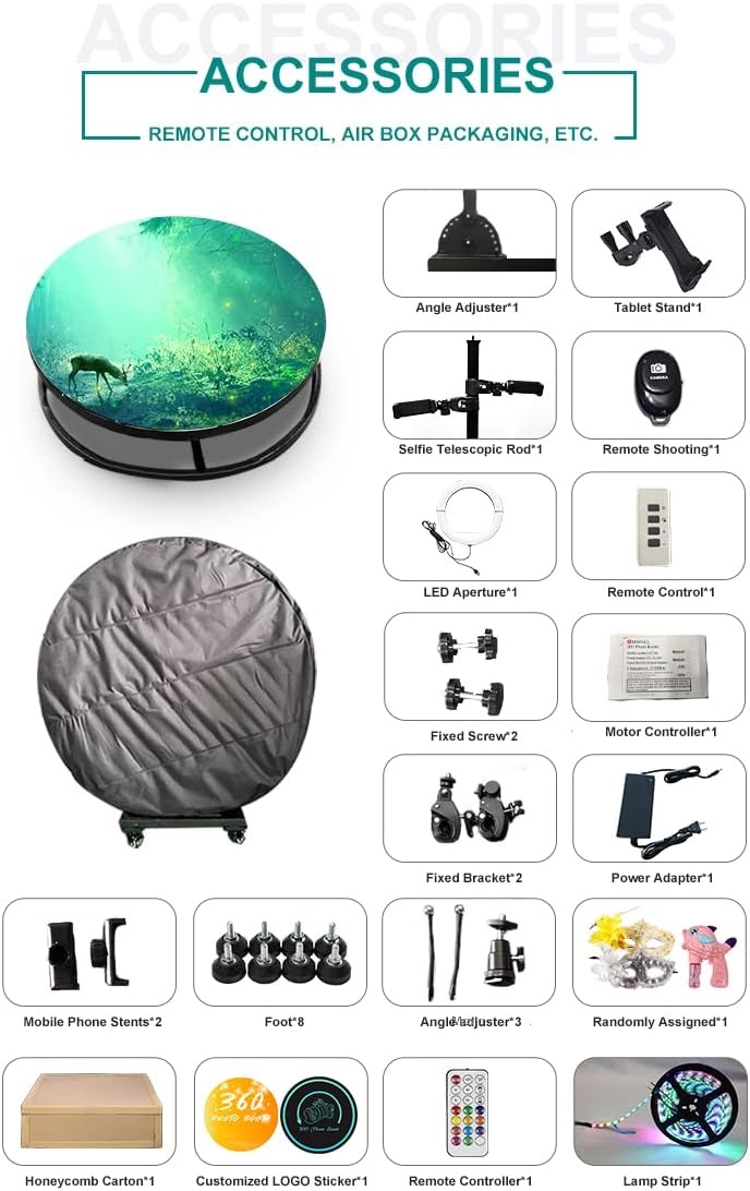 360 Photo Booth Machine for Parties Slow Motion Spin 7k
