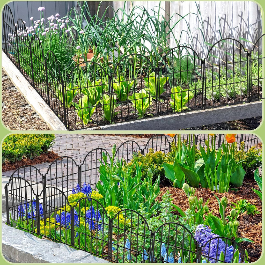 Garden Fence 21in x 10.2ft Metal Border for Pets Yard k7