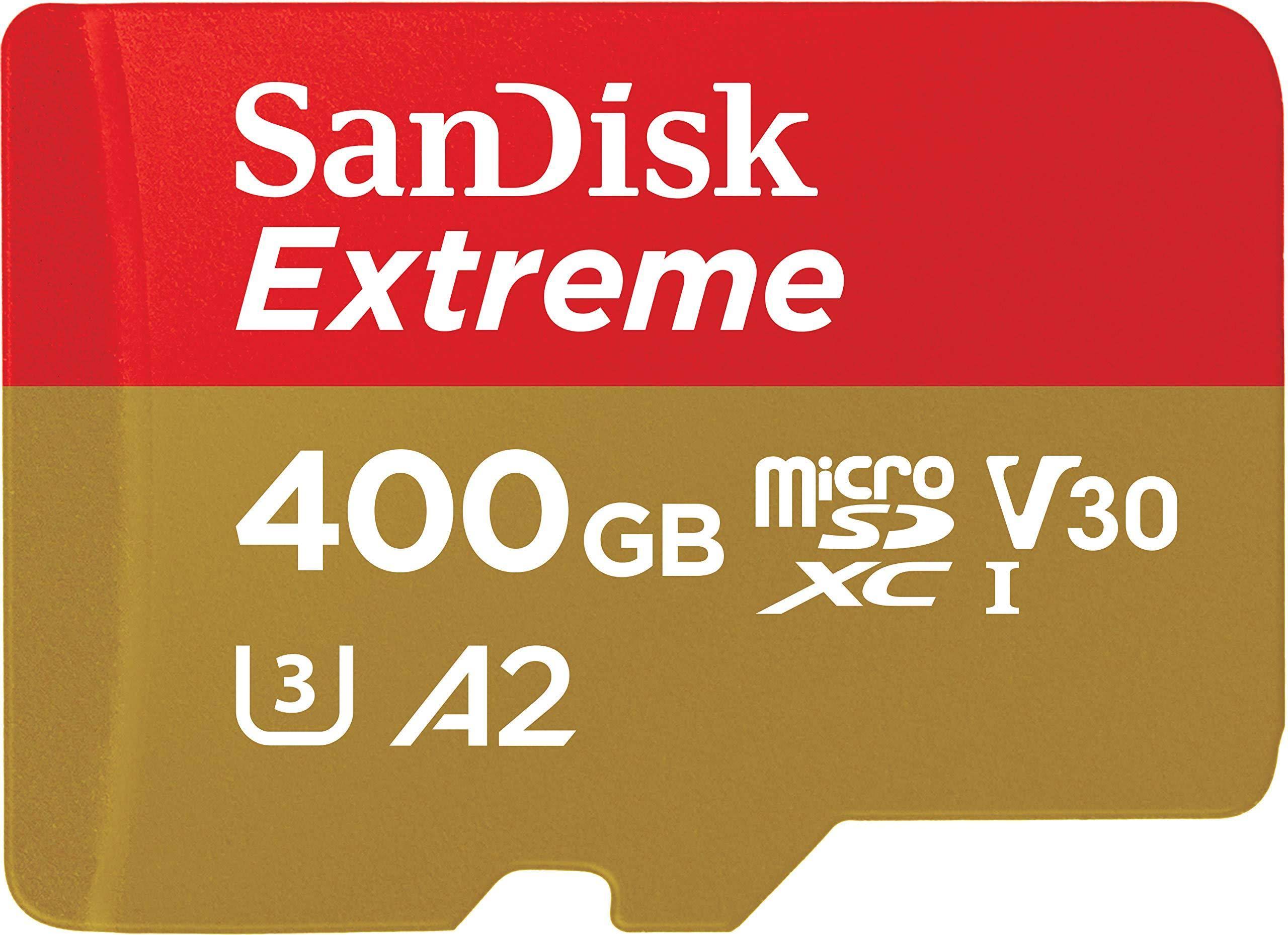 SanDisk 400GB Extreme microSDXC UHS-I/U3 A2 Memory Card with Adapter,
