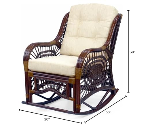Wicker Rattan Lounge Chair with Cream Cushion Indoor K7m
