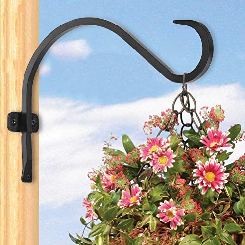 Hanging Plant Bracket 4 Pack 12 Inch Wrought Iron Outdoor Hook a7