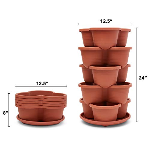 Stackable Vertical Planter for Vegetables, Herbs, 5-Tier Indoor Outdoor Garden a7