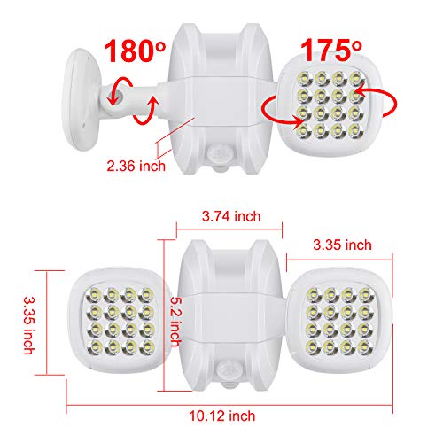 Motion Sensor Light Outdoor Battery Operated IP65 Waterproof Security Flood Light Auto On Off Porch Patio Stairs Garage 6000K White A7
