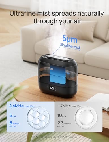 Top Fill Cool Mist Humidifier for Bedroom 60H Quiet k7