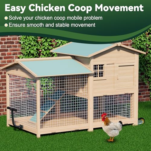 Chicken Coop Wheels Kit 2 Pack 4" Casters with Lifting Handle a7