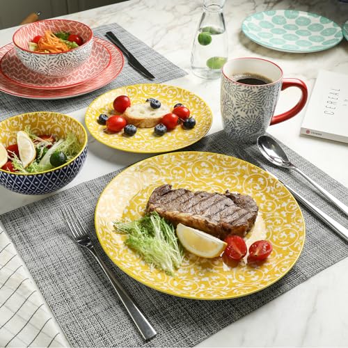 Ceramic Dinnerware Set for 4, Plates and Bowls, 12 Pieces k7