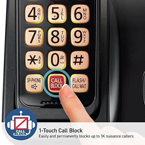 Cordless Phone with Call Block and Large Display 3 Handsets 7k