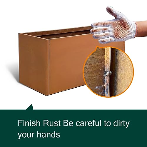 Corten Steel Square Planter Box Outdoor Metal Flower Pot 20 Inch a7