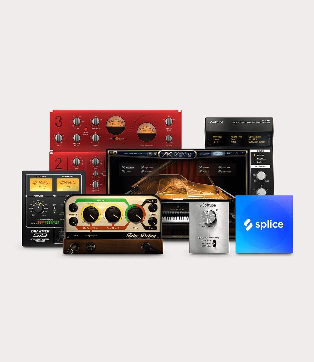 USB Audio Interface Studio Bundle with Monitors and Cables k7