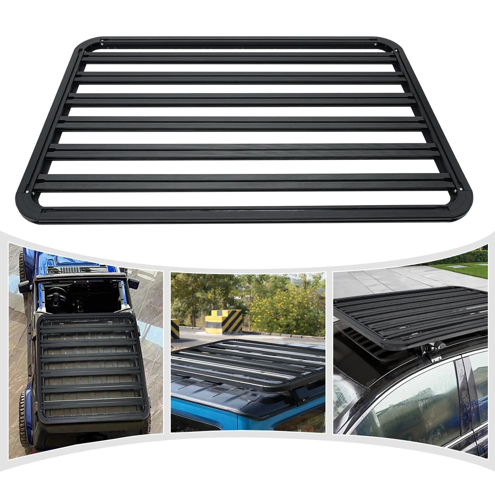 63"x43" Platform Flat Roof Rack Cargo Luggage Carrier Aluminum for Most SUVs - Curated Treasures Market