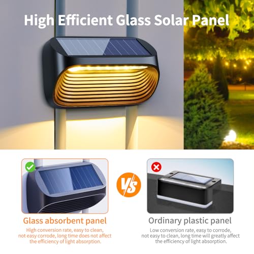 Solar Fence Lights Outdoor Waterproof 6 Pack 3 Modes Auto On Off Deck Wall Patio k7