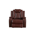 Brown Breathing Leather 3-Piece Living Room Recliner Sofa Set for Living Room/House/Bedroom/Office/Apartment(Brown,GN4633-L)