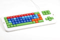 Clevy Swedish Color Coded Computer Keyboard with White Uppercase Lettering - 102690