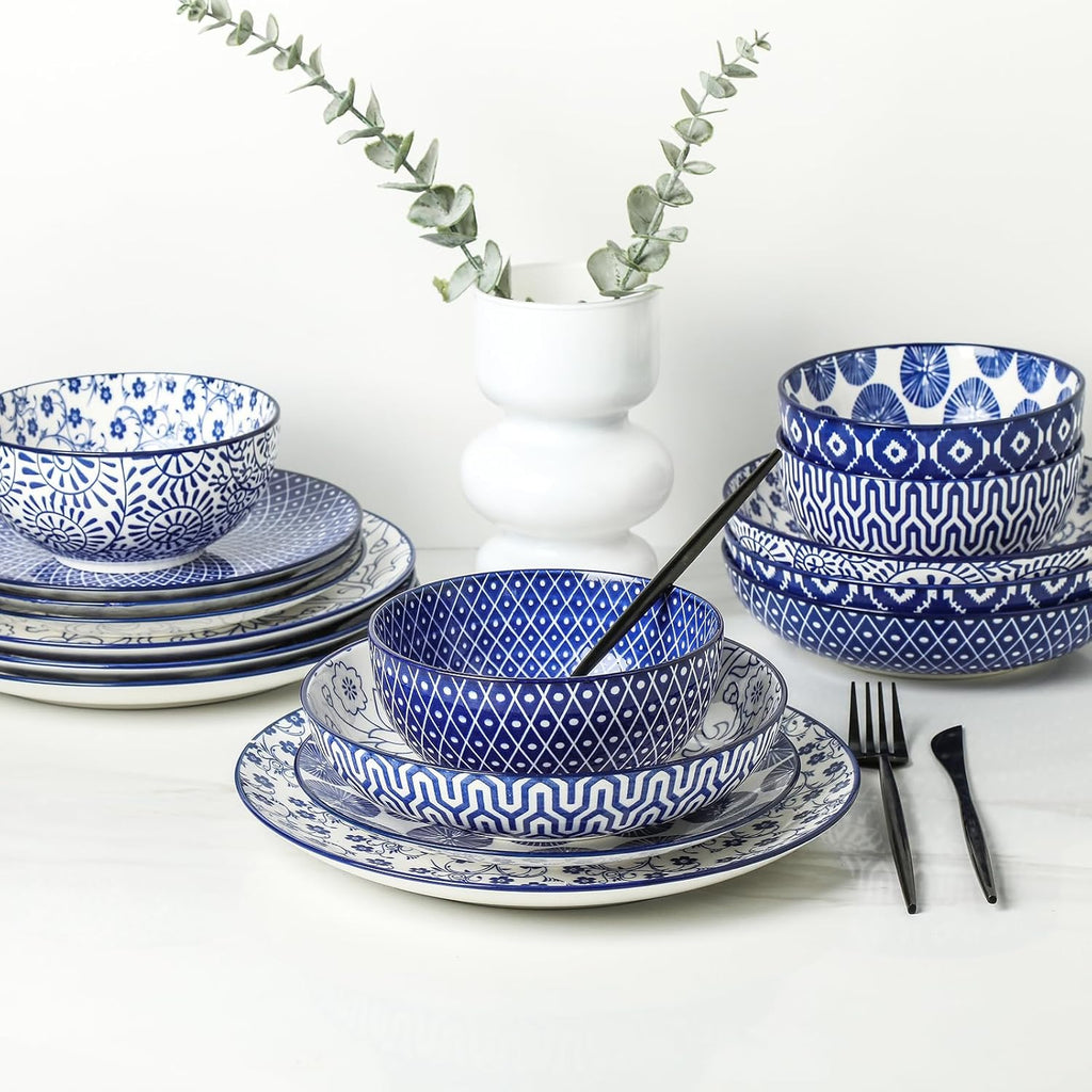 Ceramic Dinnerware Set for 4 with Salad Plates v7