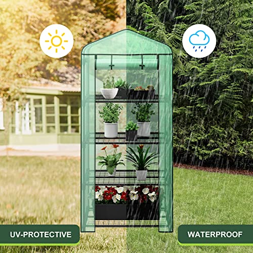 Mini Greenhouse with PE Cover and Roll-Up Zipper Door a7
