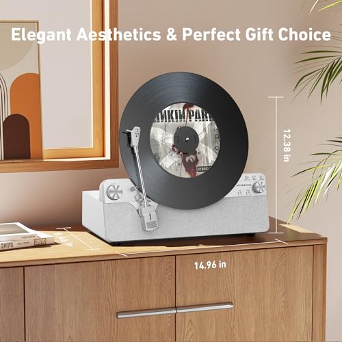 Vertical Automatic Bluetooth Turntable with Speakers A7