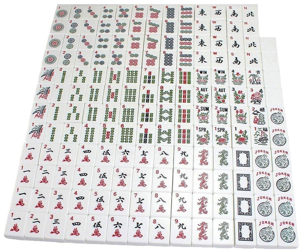 166 Tiles Mahjong Set Violet Red Soft Bag 4 Color Racks Easy Carry q7