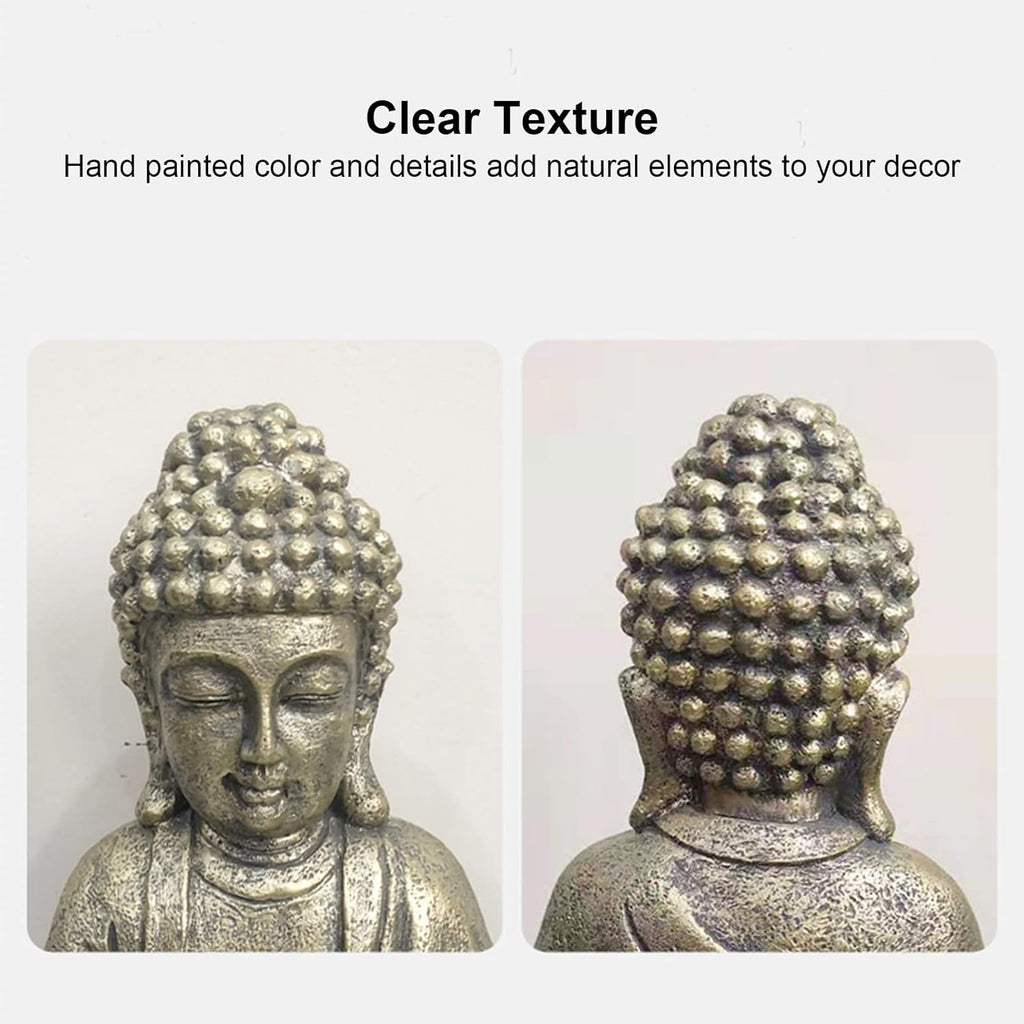 Solar Powered Buddha Garden Statue Zen Sculpture Outdoor Decor K7m