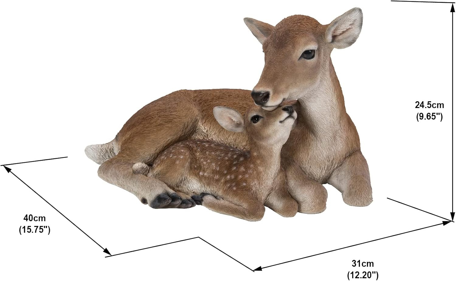 Garden Statue Mother and Baby Deer a7