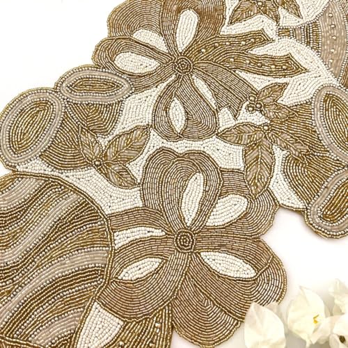 Beaded Table Runner 13x36 Multicolour H7q