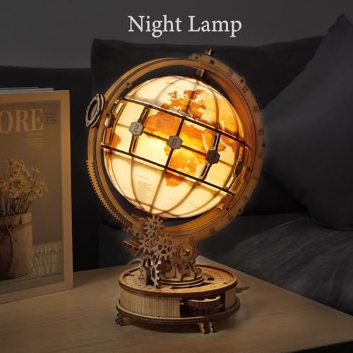 3D Wooden Globe Puzzle with LED Stand 180pcs K7m