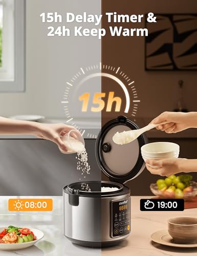 Compact Rice Cooker 6-in-1 Stainless Steel Multi Cooker 2QT A7