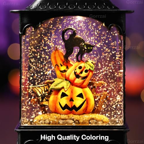 Easter Snow Globe Lantern with Timer Swirling Glitter, Indoor Decor A7