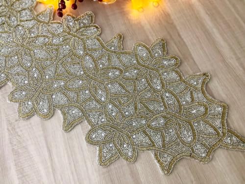 Beaded Table Runner 13x36 Multicolour H7q