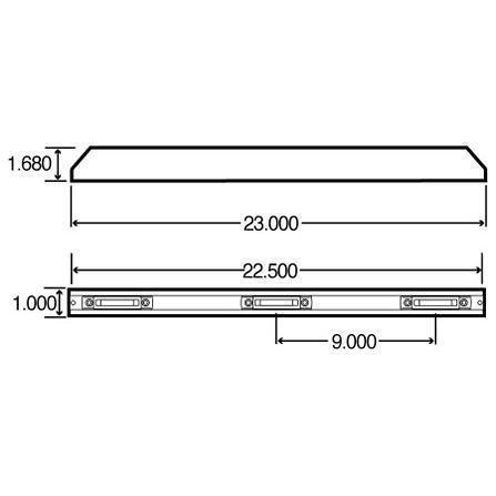LED Identification Bar Light 12V 9in Yellow Rectangular k7