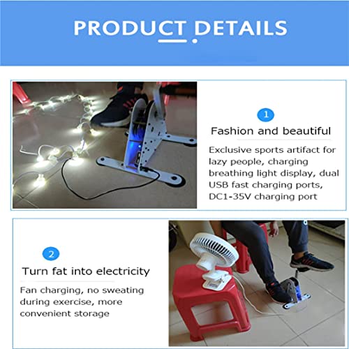 Hand Crank Foot Pedal Power Generator USB Portable A7