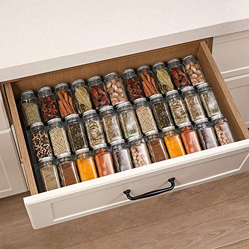 24 Pcs Glass Spice Jars with Labels 4oz Square Bottles Airtight Caps Funnel k7